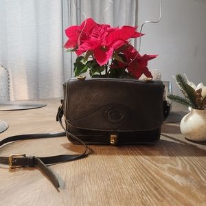 Vintage Dooney & Bourke Black Pebbled Vintage Leather Shoulder Bag Made In USA